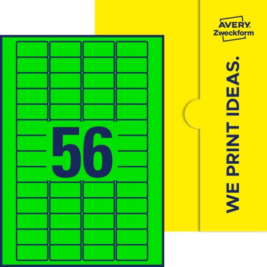 56 st. etiketter per ark.