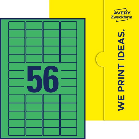 56 st. etiketter per ark.