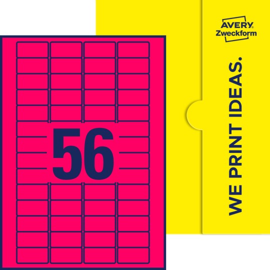 56 st. etiketter per ark.
