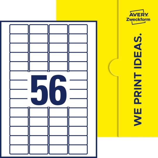 56 st. etiketter per ark.