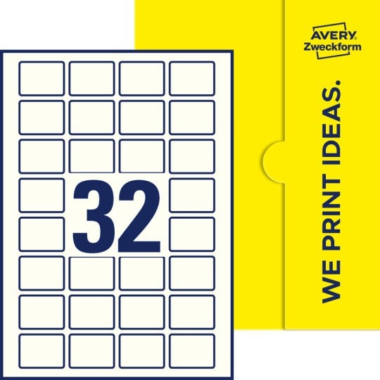 32 st. etiketter per ark.