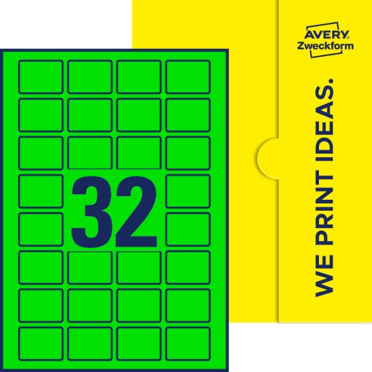 32 st. etiketter per ark.