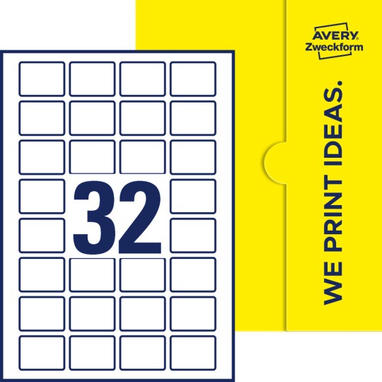32 st. etiketter per ark.