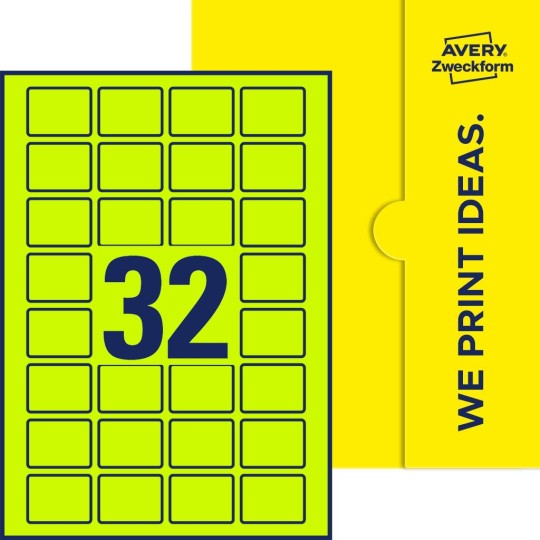 32 st. etiketter per ark.