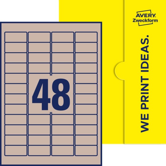 48 st. etiketter per ark.