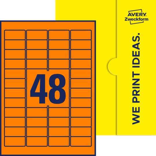 48 st. etiketter per ark.