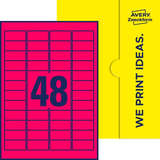 48 st. etiketter per ark.