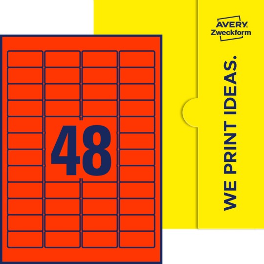 48 st. etiketter per ark.