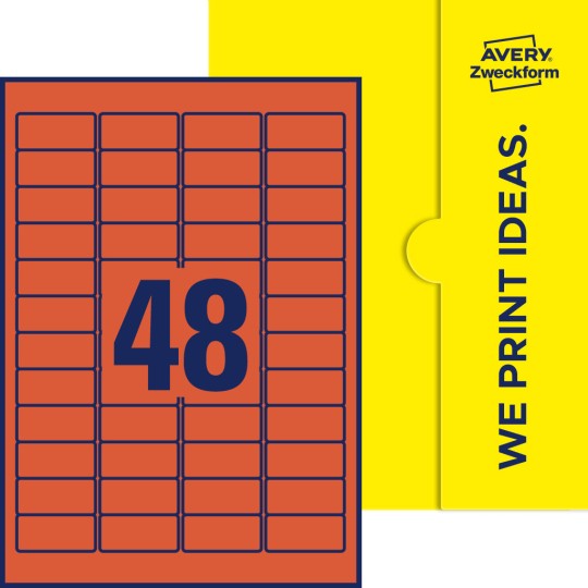 48 st. etiketter per ark.