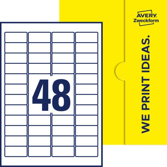 48 st. etiketter per ark.