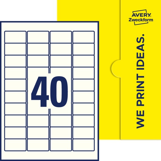 40 st. etiketter per ark.