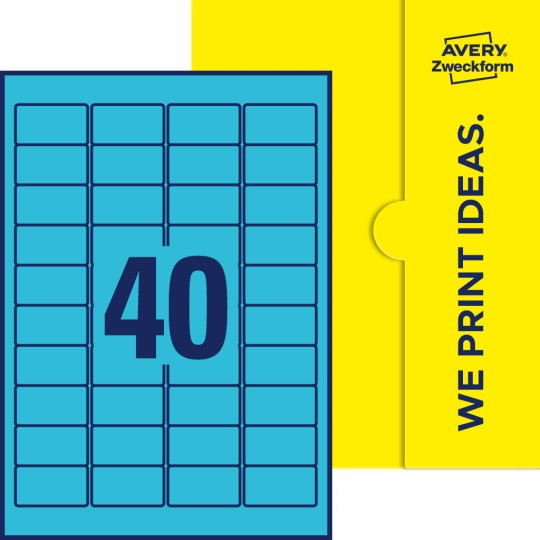40 st. etiketter per ark.
