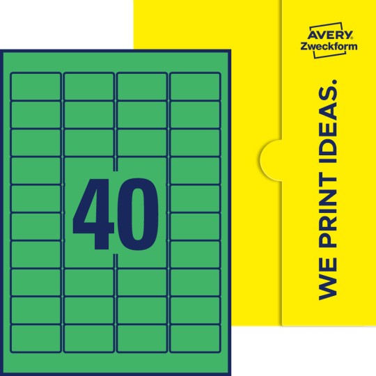 40 st. etiketter per ark.