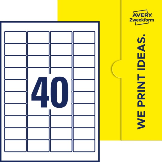 40 st. etiketter per ark.