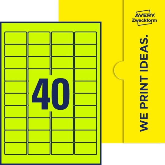 40 st. etiketter per ark.