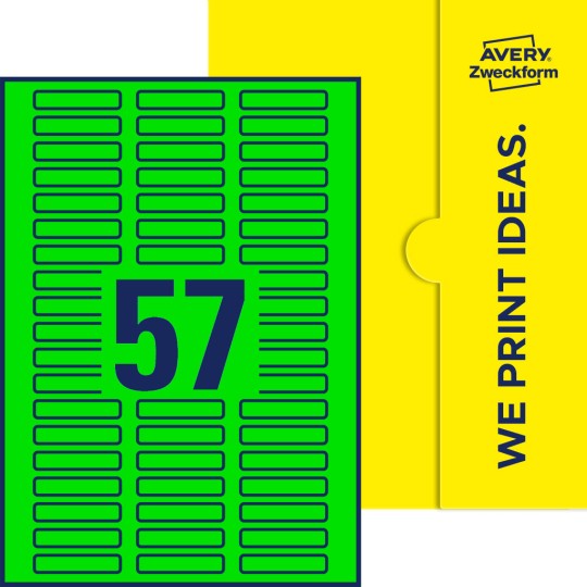 57 st. etiketter per ark.