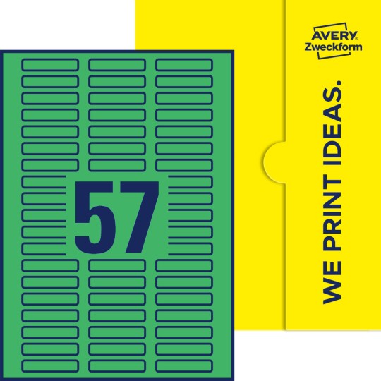 57 st. etiketter per ark.