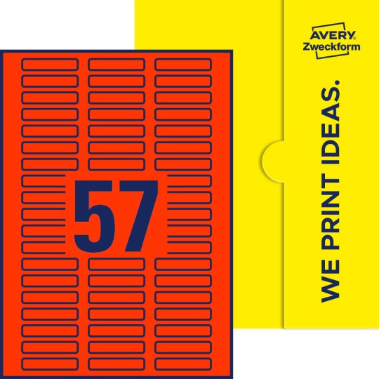 57 st. etiketter per ark.