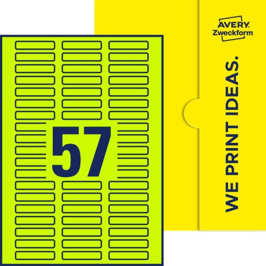 57 st. etiketter per ark.