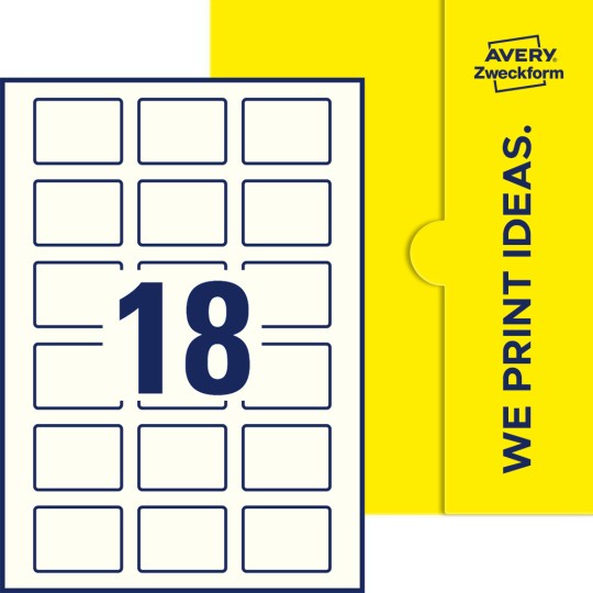 18 st. etiketter per ark.