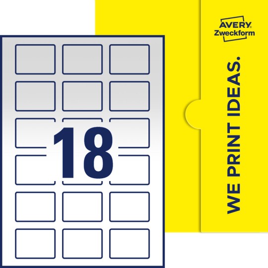 18 st. etiketter per ark.