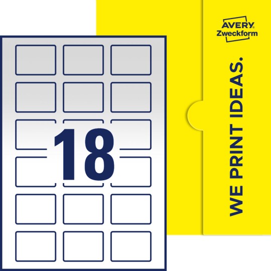 18 st. etiketter per ark.