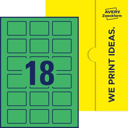 18 st. etiketter per ark.