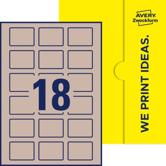 18 st. etiketter per ark.