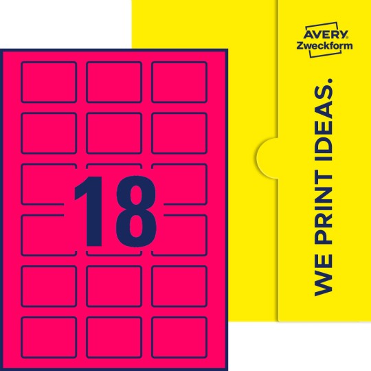 18 st. etiketter per ark.