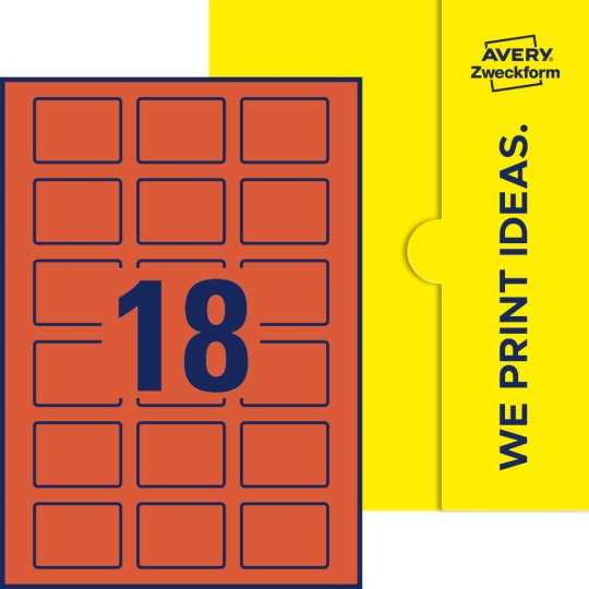 18 st. etiketter per ark.