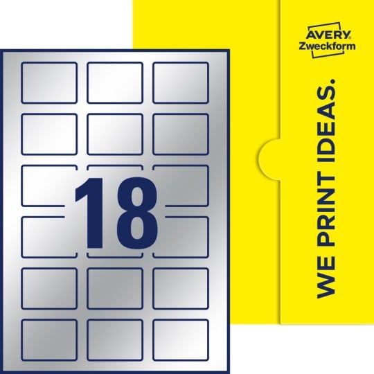 18 st. etiketter per ark.
