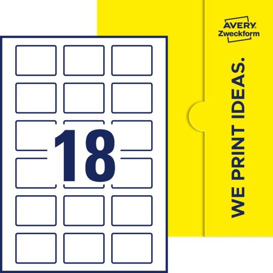 18 st. etiketter per ark.