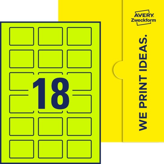 18 st. etiketter per ark.