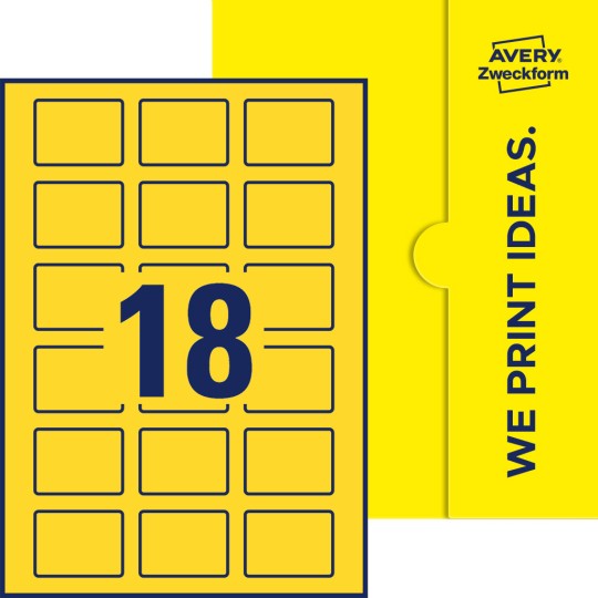 18 st. etiketter per ark.