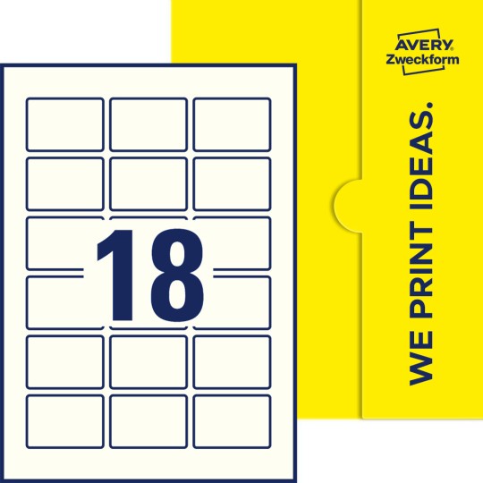18 st. etiketter per ark.