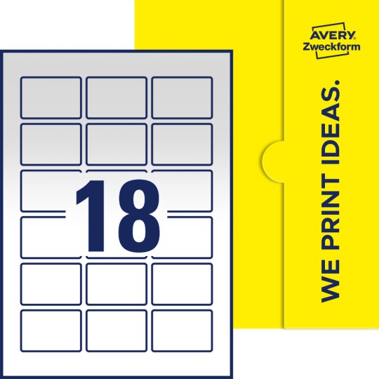 18 st. etiketter per ark.