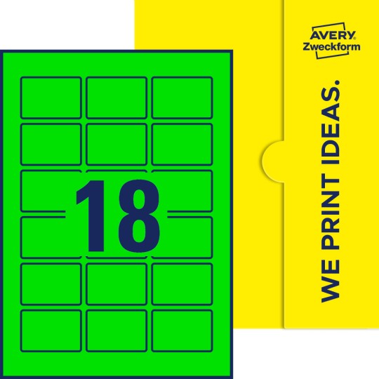 18 st. etiketter per ark.