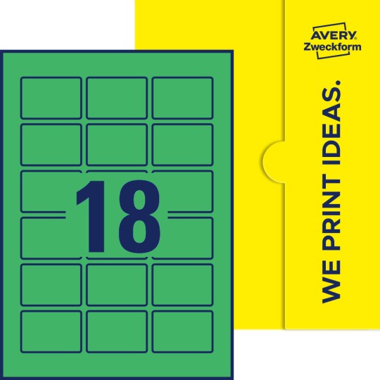 18 st. etiketter per ark.