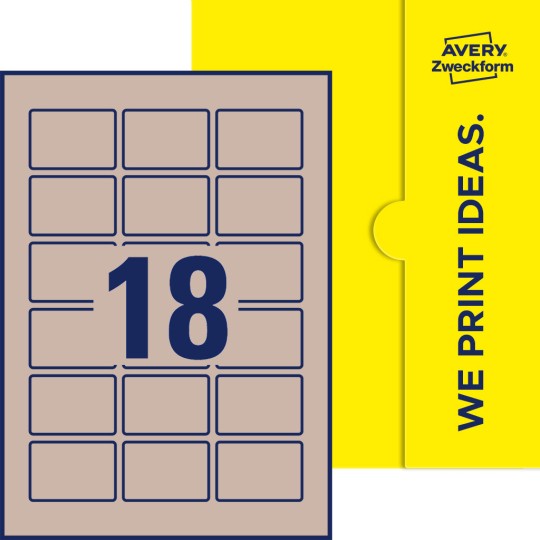 18 st. etiketter per ark.