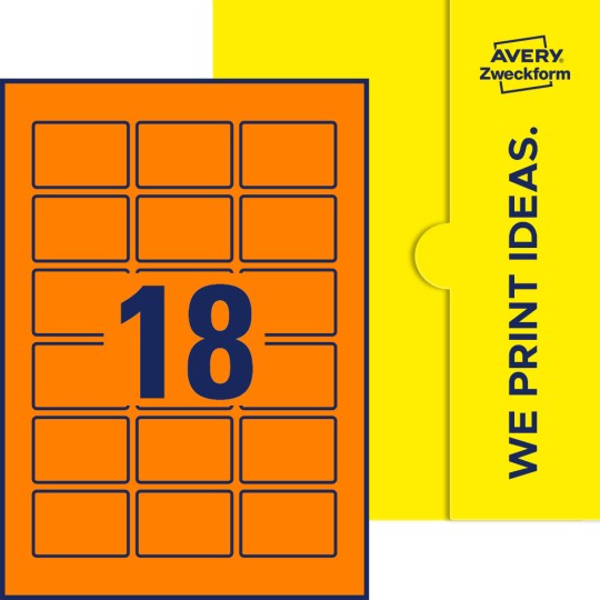 18 st. etiketter per ark.