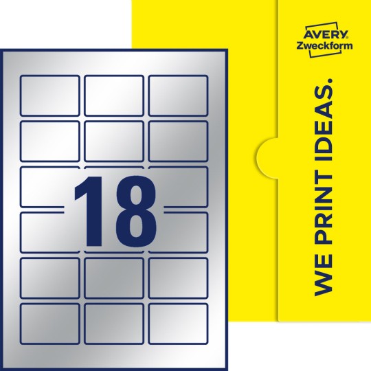 18 st. etiketter per ark.