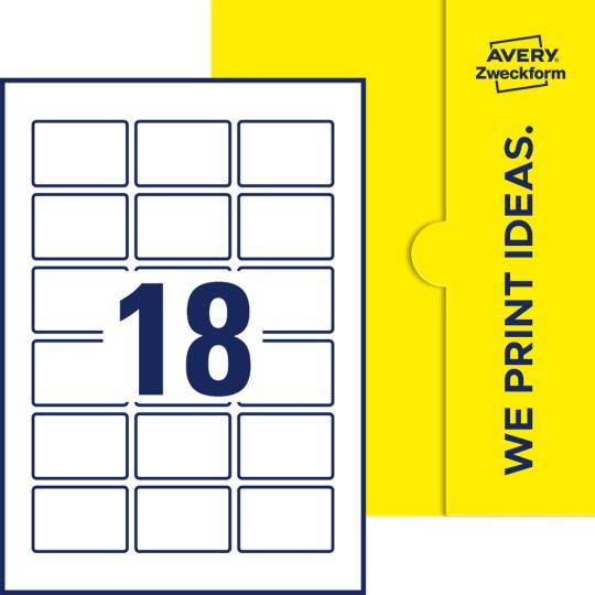 18 st. etiketter per ark.