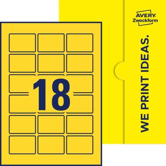 18 st. etiketter per ark.