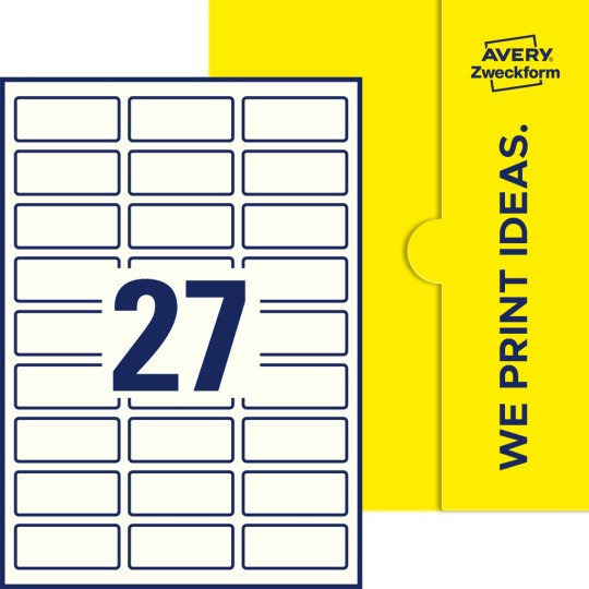 27 st. etiketter per ark.