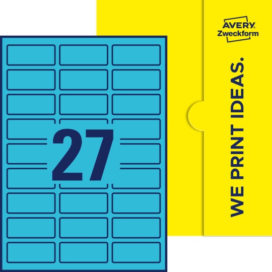 27 st. etiketter per ark.