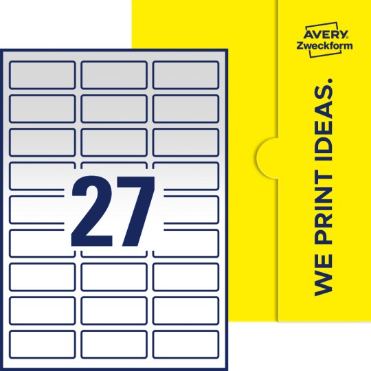 27 st. etiketter per ark.