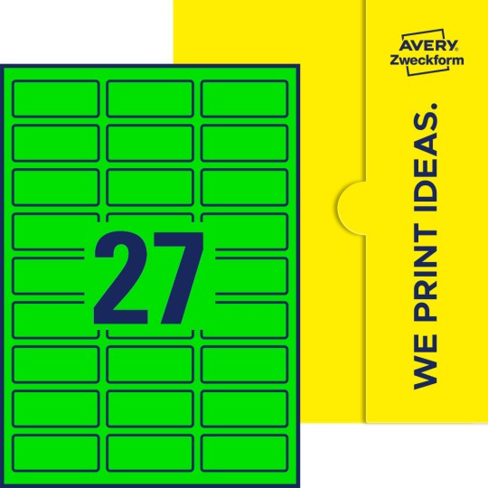 27 st. etiketter per ark.