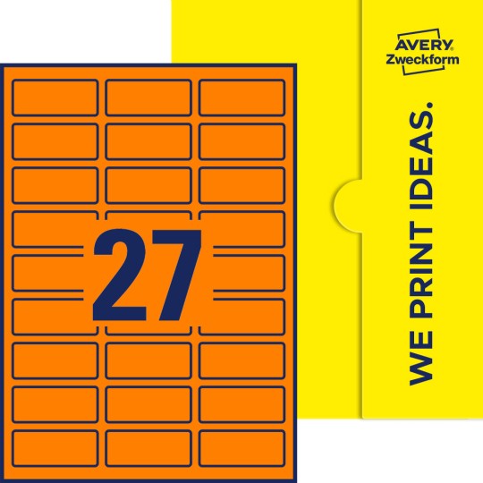 27 st. etiketter per ark.