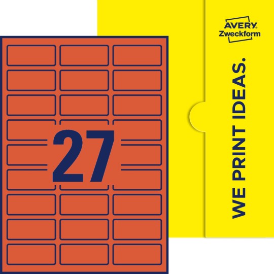 27 st. etiketter per ark.