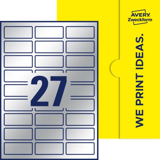 27 st. etiketter per ark.